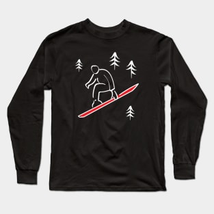 Snowboarder Illustration Long Sleeve T-Shirt